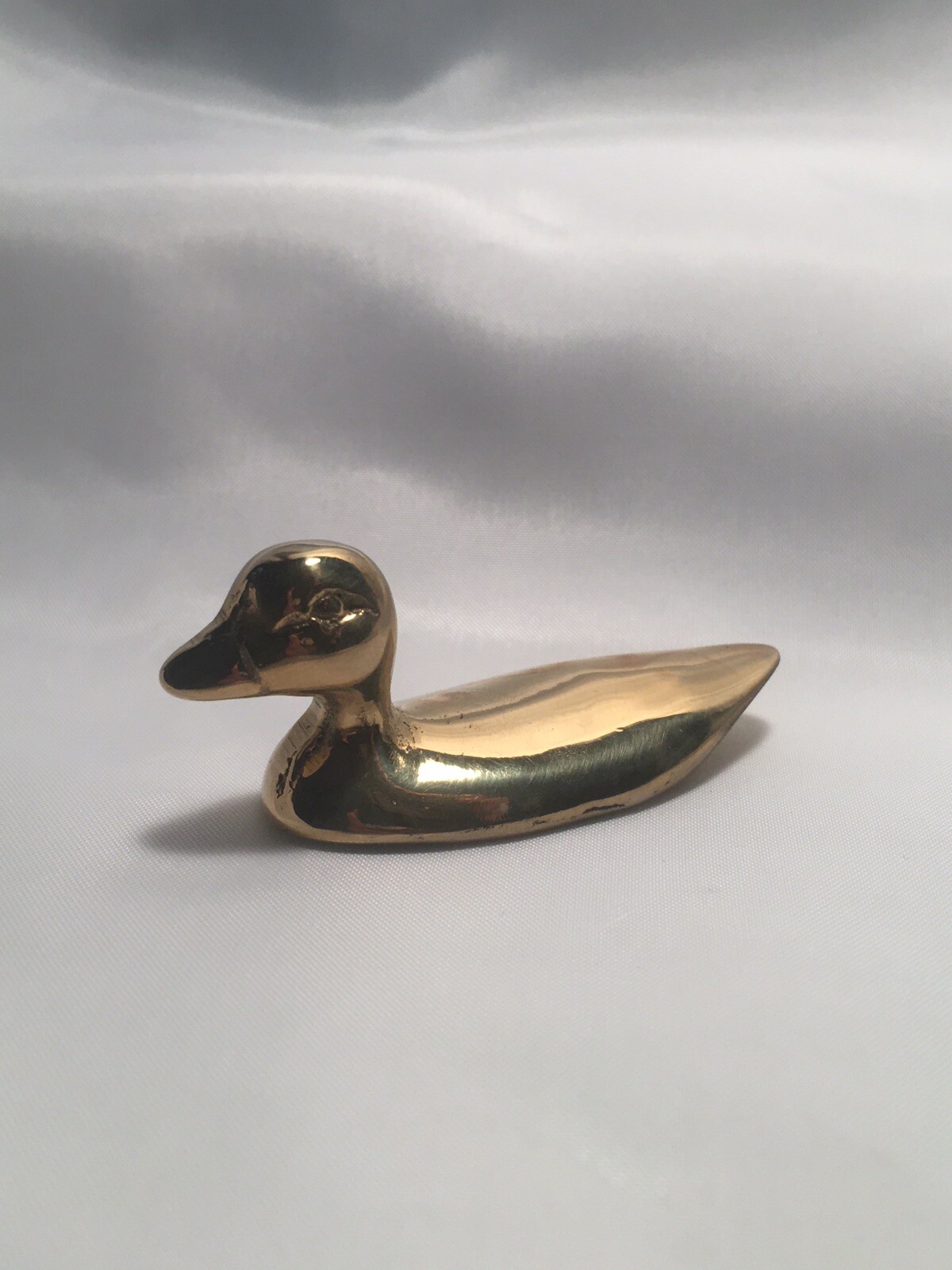 Vintage Gold Solid Brass Mini Duck Mallard Figurine Statue Art Decor 2″ Set of 3