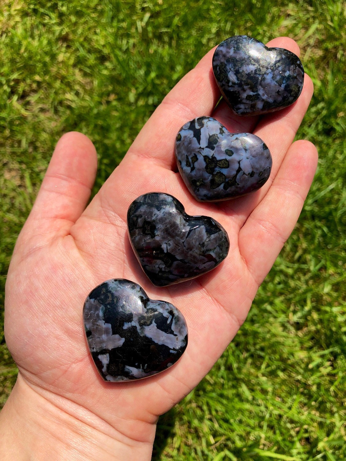 Indigo Gabbro Heart, Mystic Merlinite, Natural Indigo Gabbro from Madagascar