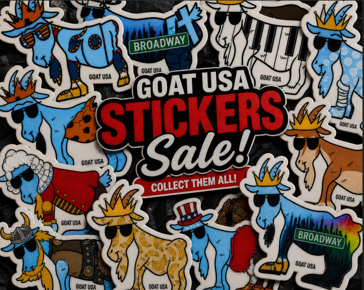 SALE RARE 🚨 ☘️Goat USA Stickers 🐐 Most Under $4″ 🚨☘️Over 195 to choose