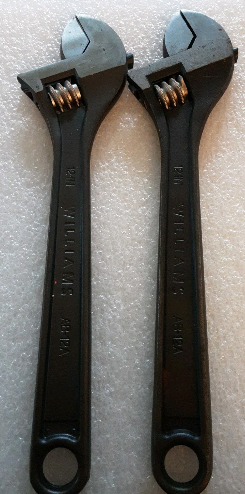 Williams 12 in. Adjustable Wrench AB-12A Made In USA Rarely Used 2 Pcs Lot