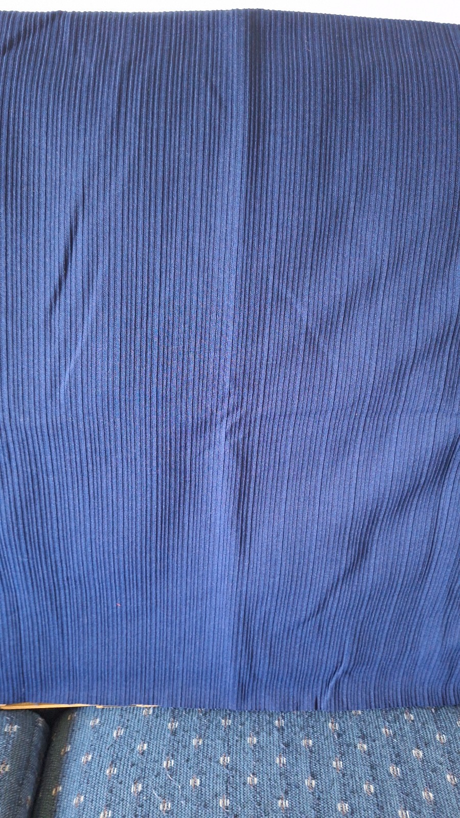 Vintage 100% Textured Double Knit Polyester Navy Blue Fabric 1.5yd x 60″
