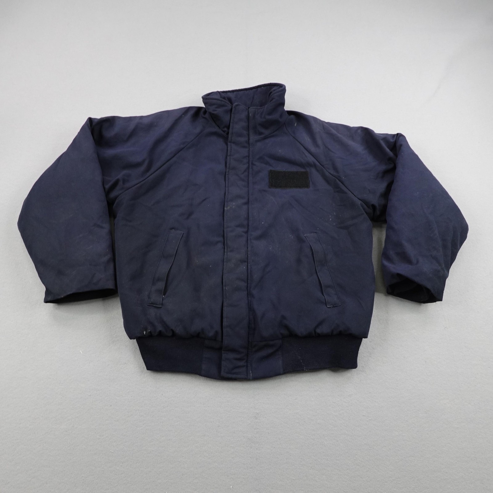 Vintage US Navy Jacket Mens Large Blue Shipboard Cold Weather Flame Resistant