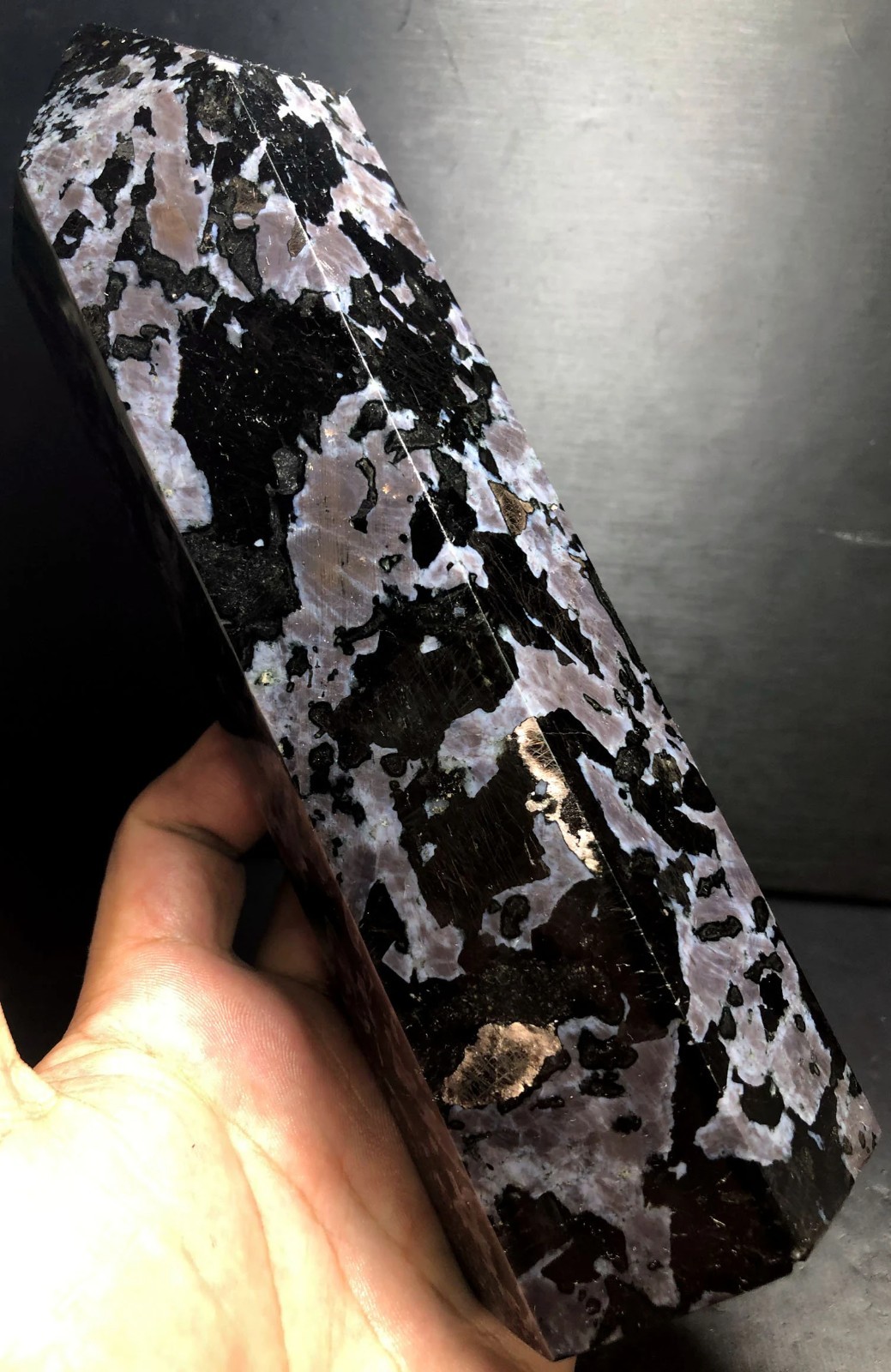 1151g 195mm Indigo Gabbro Terminated Generator Mystic Merlinite Crystal Point