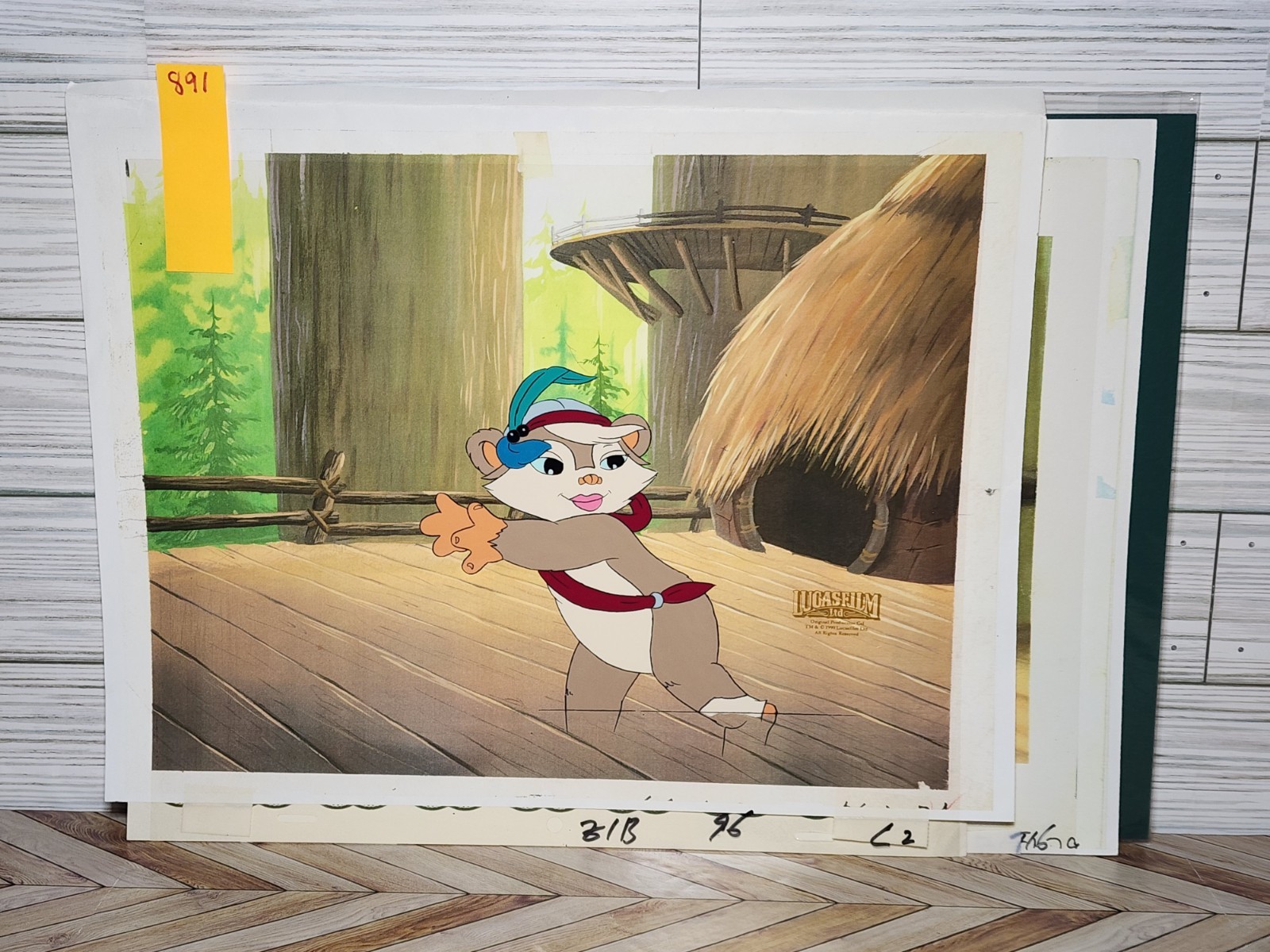 LOT Vintage Lucasfilm STAR WARS EWOKS Original Production Animation Cels Art COA