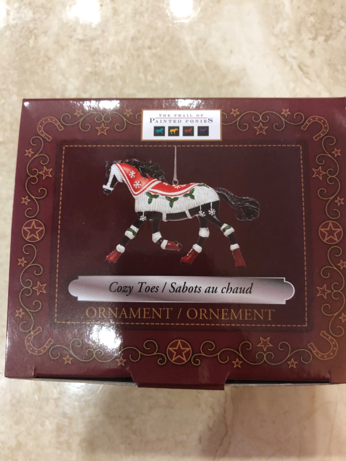 TRAIL OF PAINTED PONIES Cozy Toes Horse Ornament~2.9″~Christmas Holiday 2024