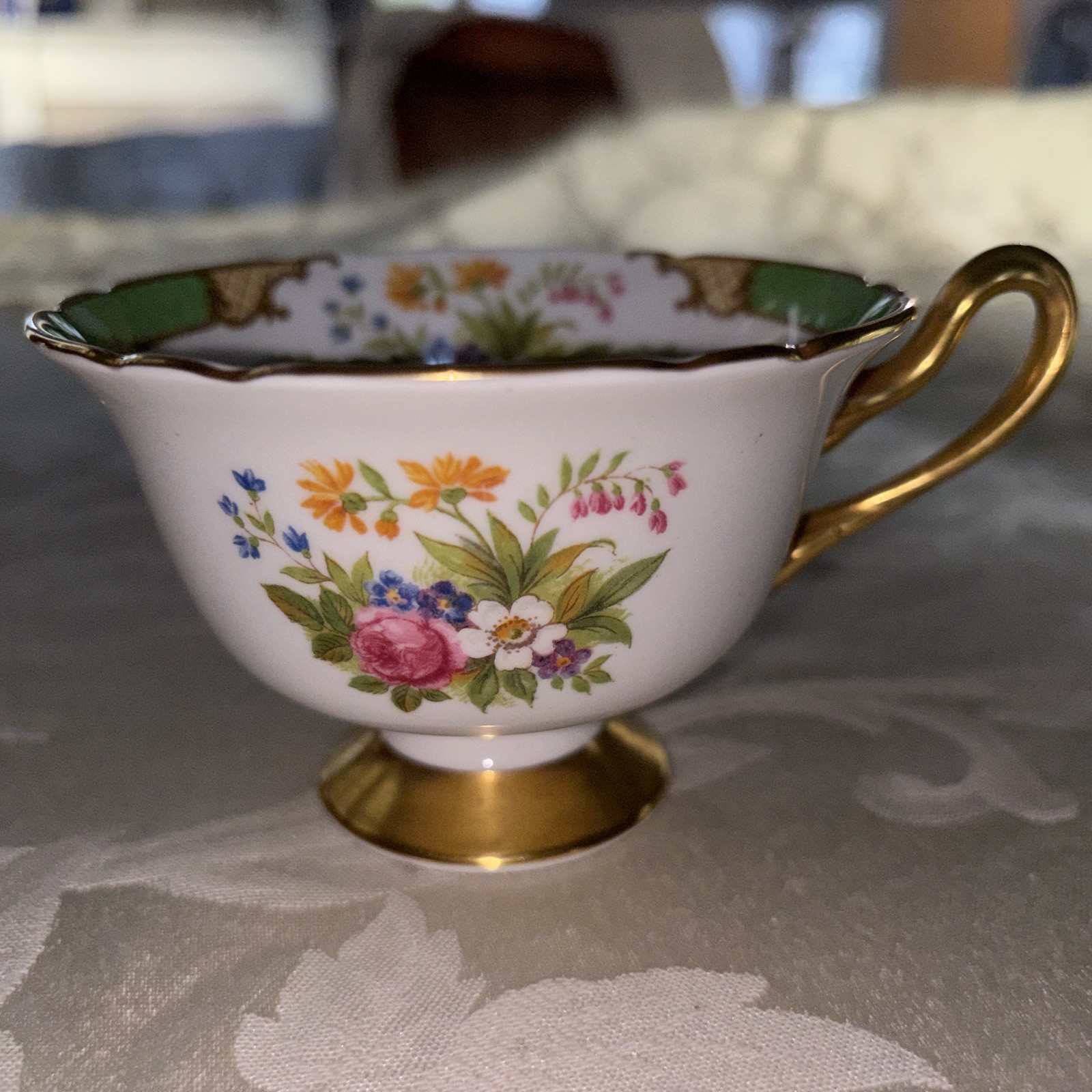 Shelley England Duchess Fine Bone Footed China Cup & Saucer Green