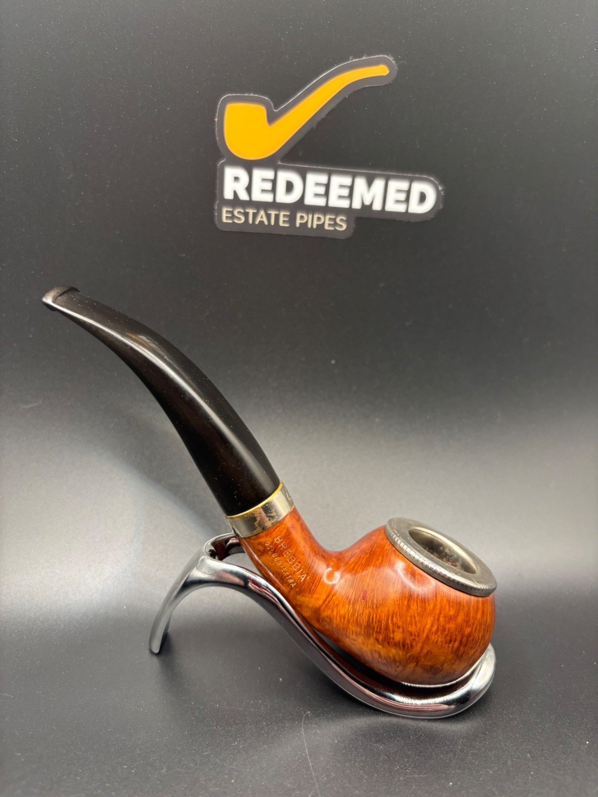 STUNNING!!! Brebbia Golden-Extra 602 Smooth Bent Tomato 6mm Italian Estate Pipe