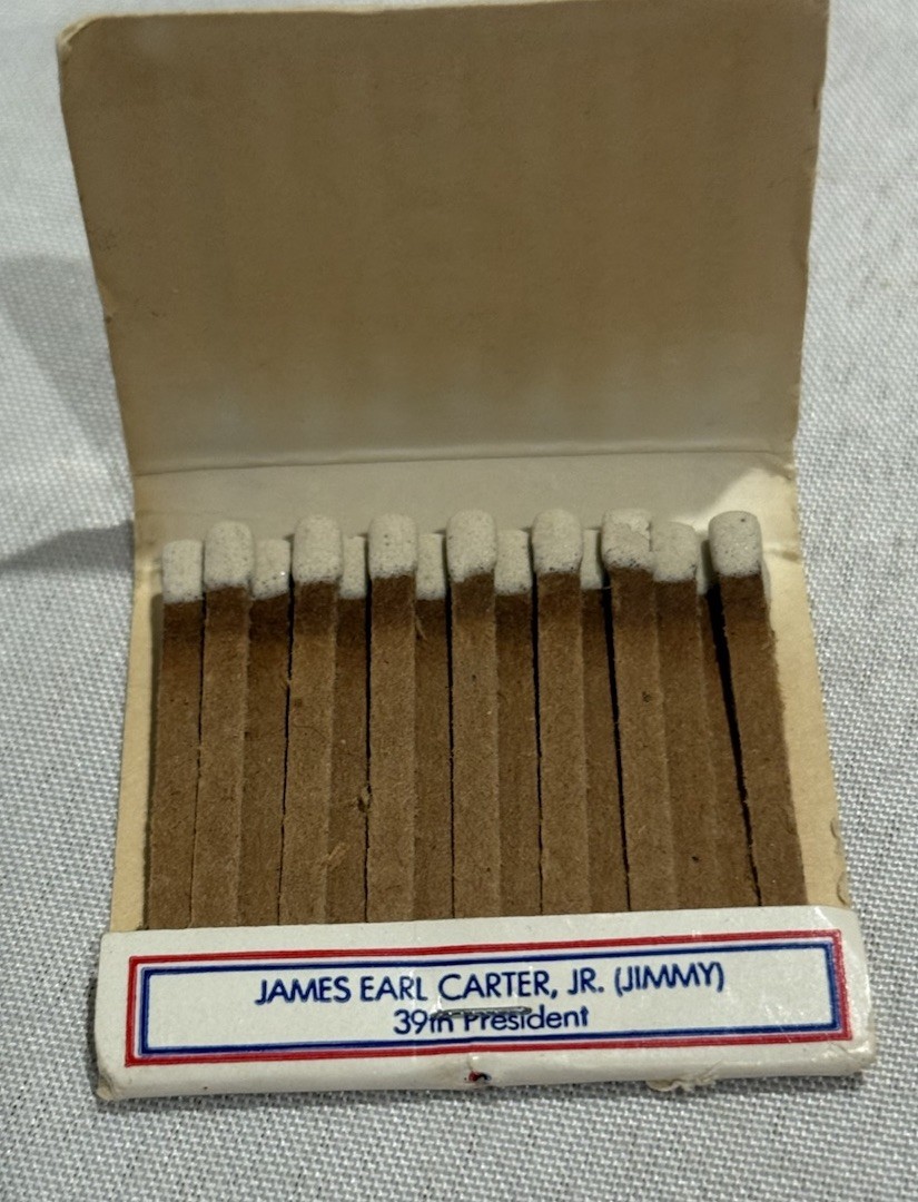 1980’s, Jimmy Carter, „Un-Used“, 39th President Match Book Diamond Brand