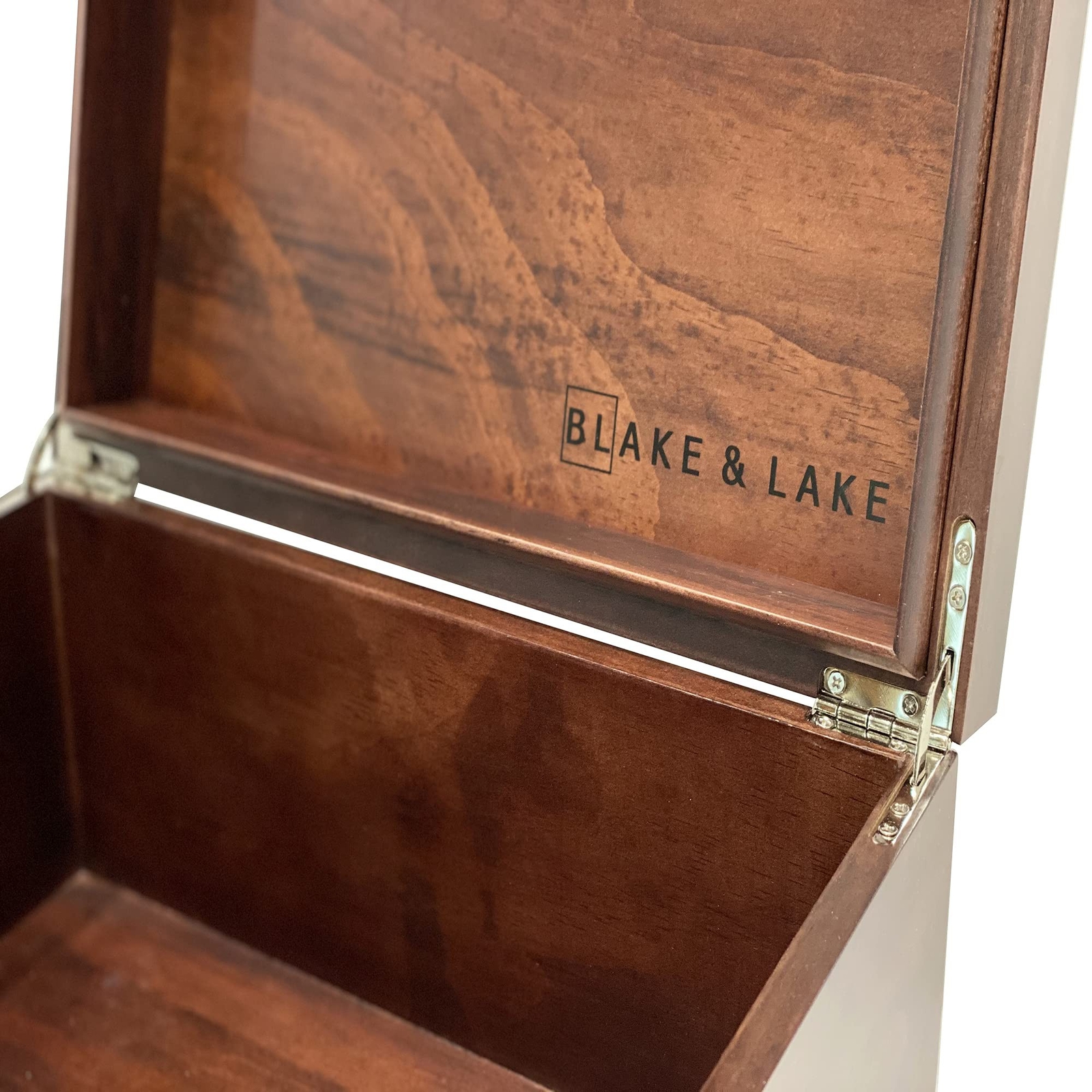 Large Wooden Oak Box with Hinged Lid – Wood Storage Box with Lid Keepsake Boxes