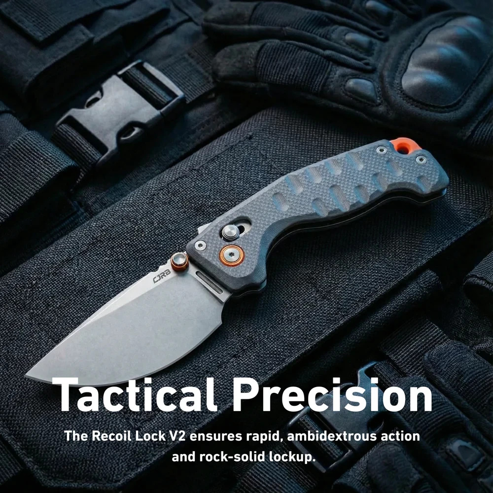 CJRB Doubletap Folding Knife 3⅞“ D2 Tool Steel Drop Point Blade Blue G10 Handle