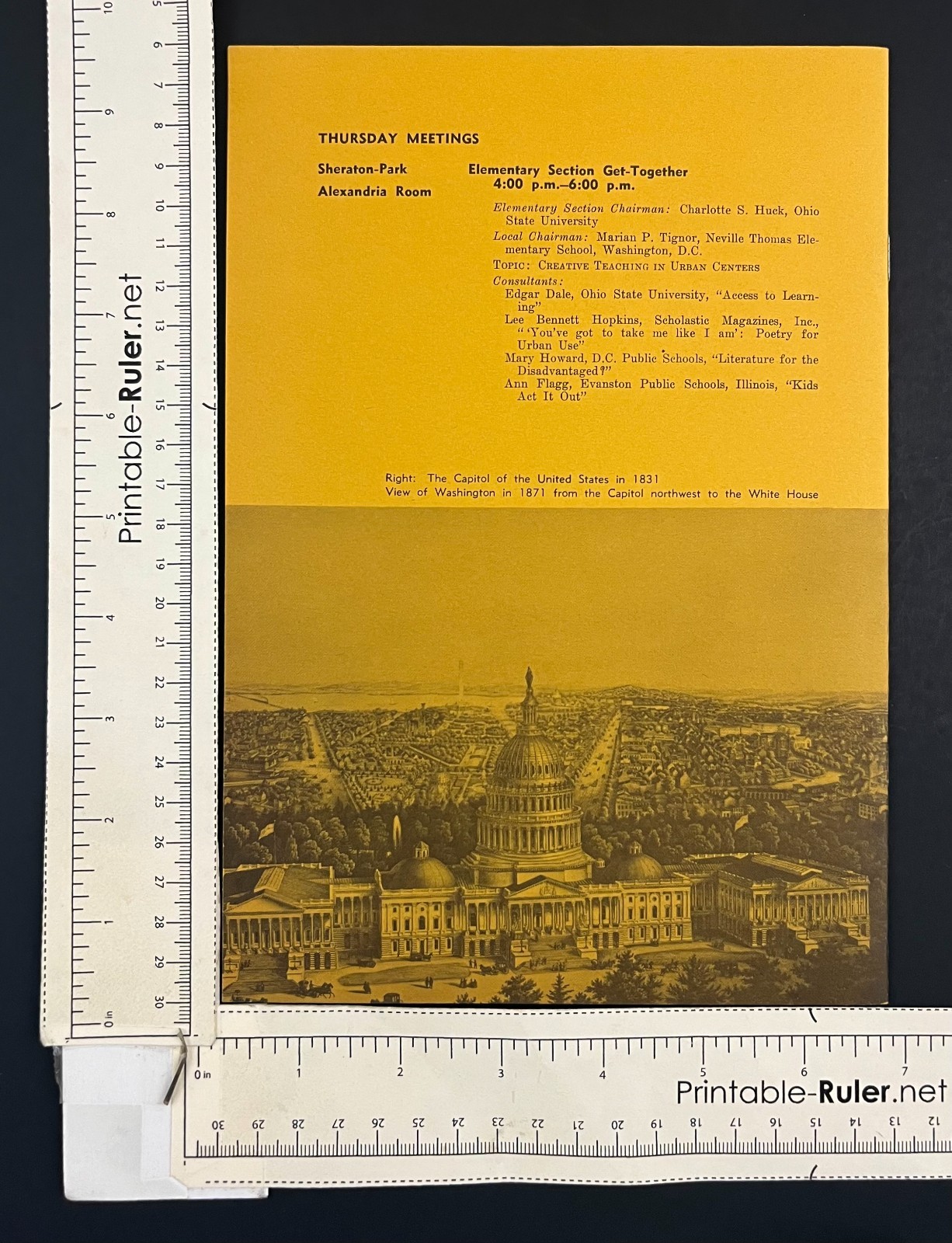 1969 NCTE National Council English Teachers Pre-Convention DC Vintage Program
