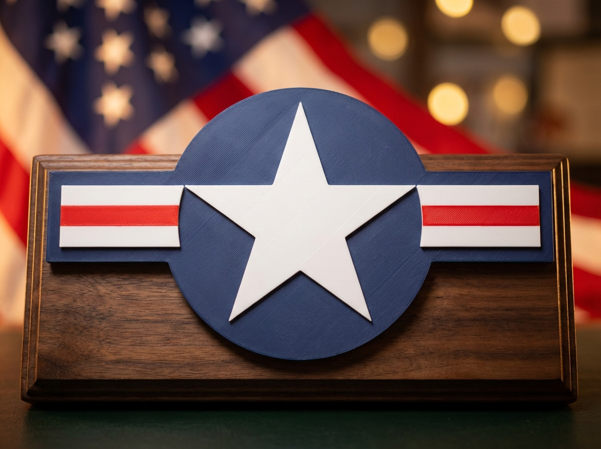 USAF Star & Bar 3D Wall Sign U.S. Air Force Roundel Military Aviation