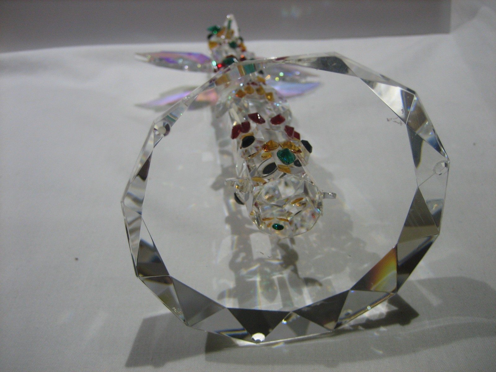 STUNNING CRYSTAL MULTI COLOR OWL 8″ ALASKAN TOTEM POLE
