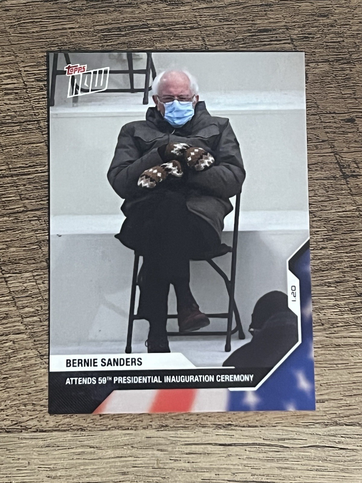 2020 Topps Now Election Card #21 Bernie Sanders at Joe Biden Inauguration Trump