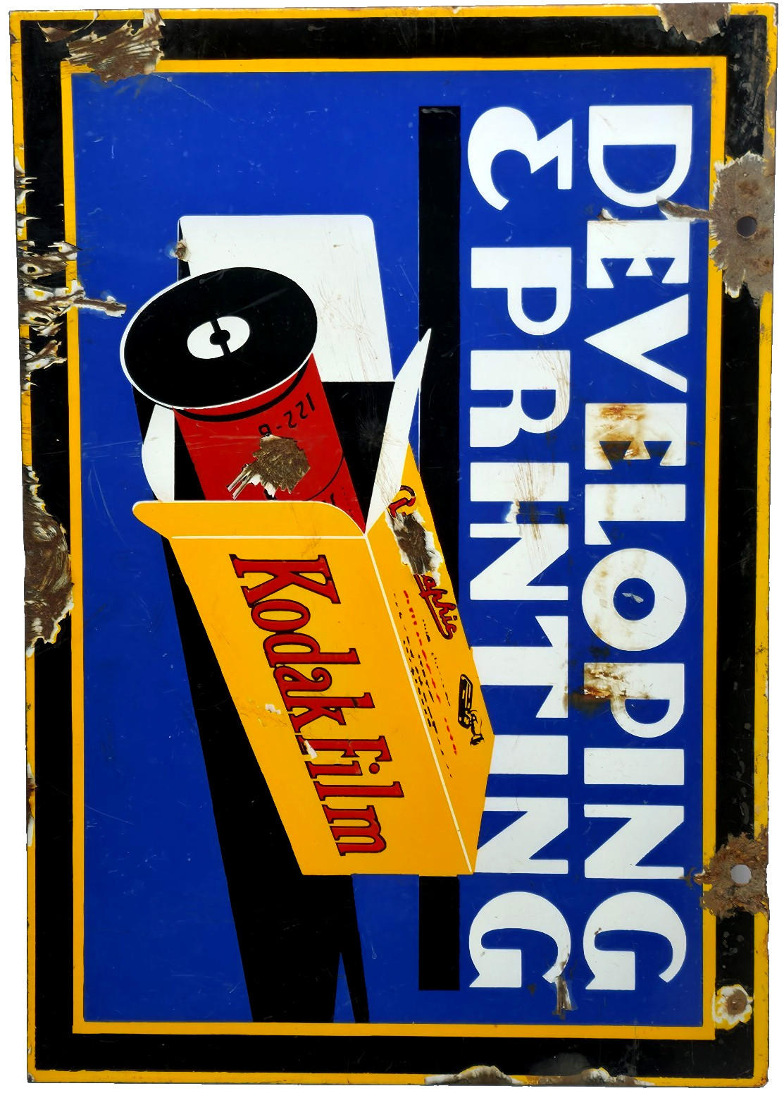 Vintage KODAK Developing & Printing ~ 1-Sided Porcelain Advertising Sign