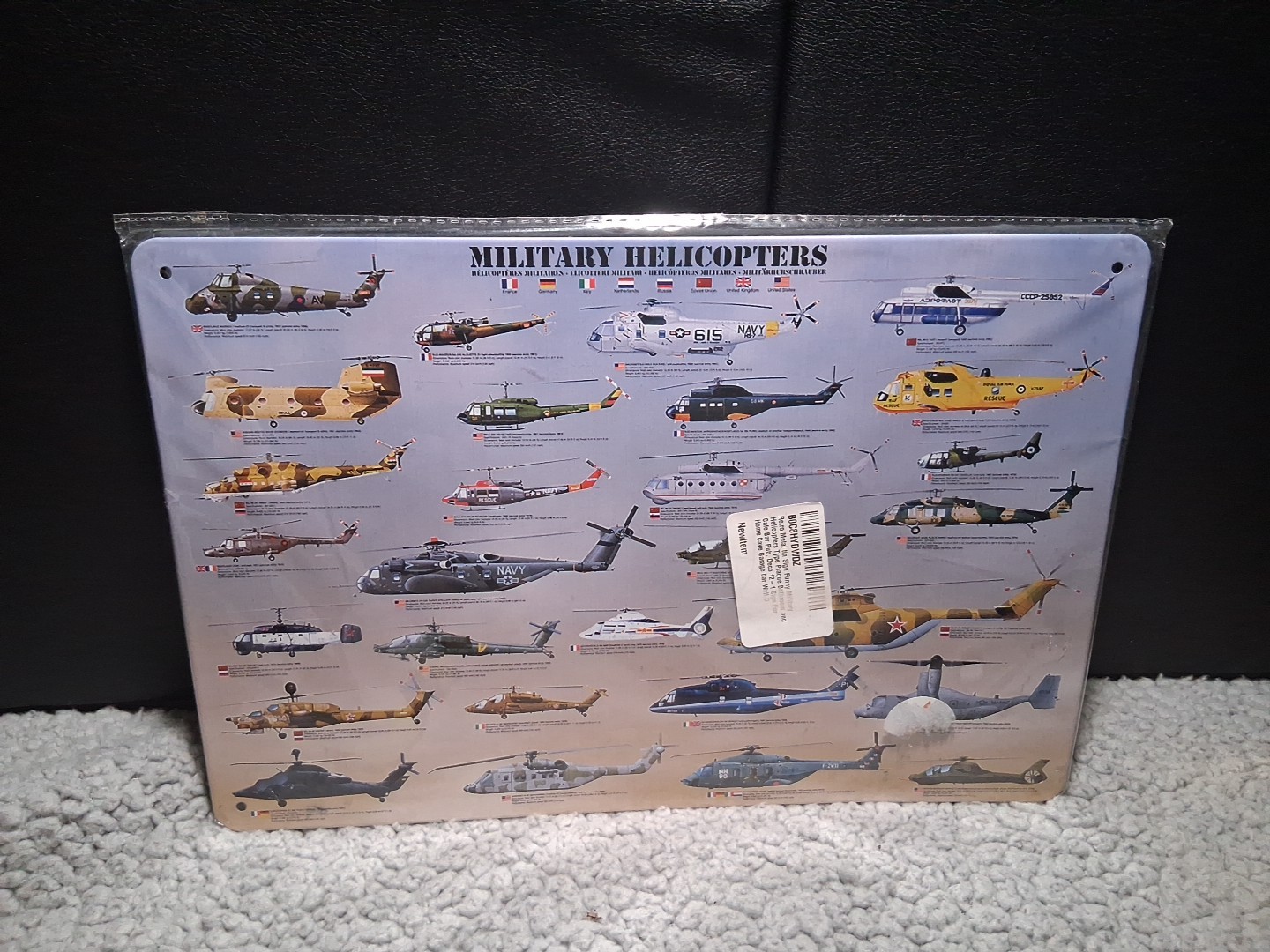 Military Helicopters 12×8 Metal Sign