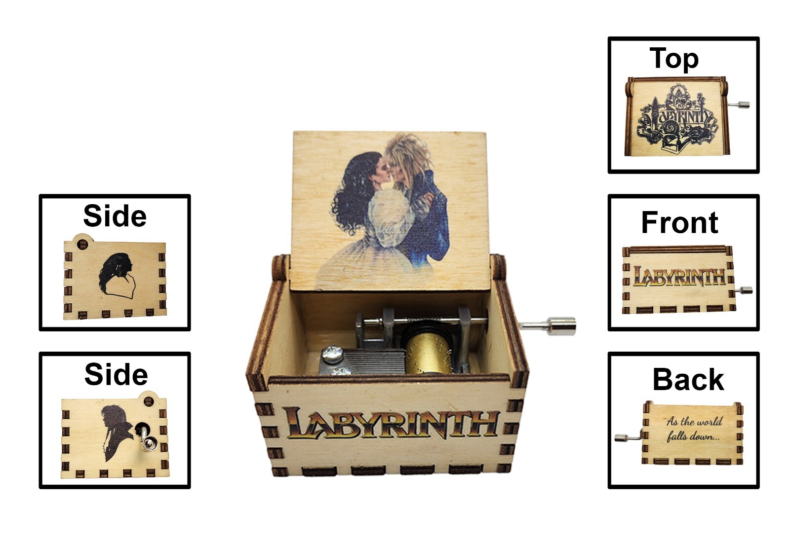 Labyrinth Music Box As The World Falls Down Goblin King and Sarah Masquerade