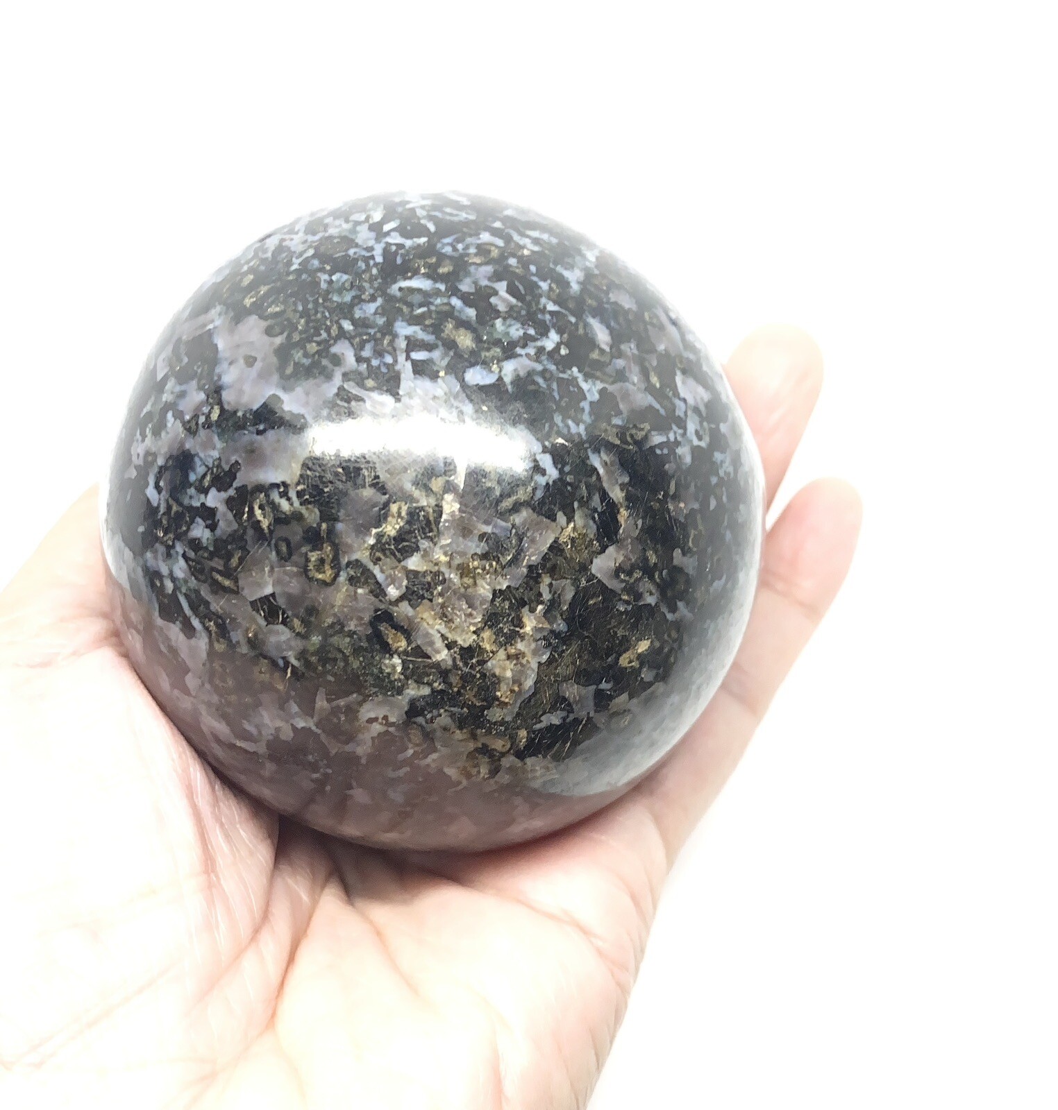 Indigo Gabbro (Mystic Merlinite) Sphere From Madagascar 1.45lbs 75mm