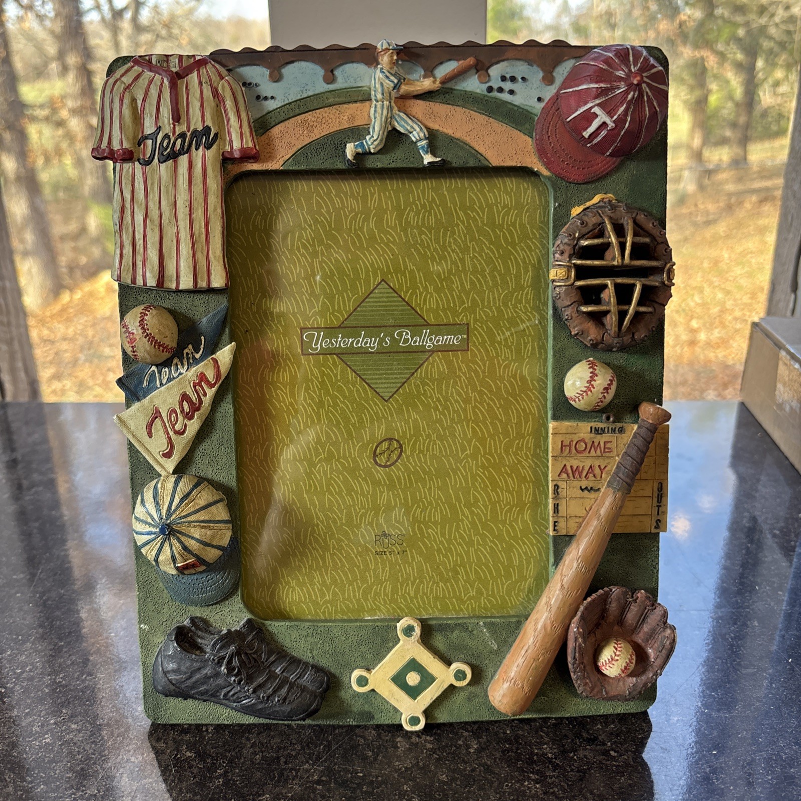Russ Yesterday Ballgame 3D Picture Frame Baseball Sports 5×7 Total Frame 7.5×9.5
