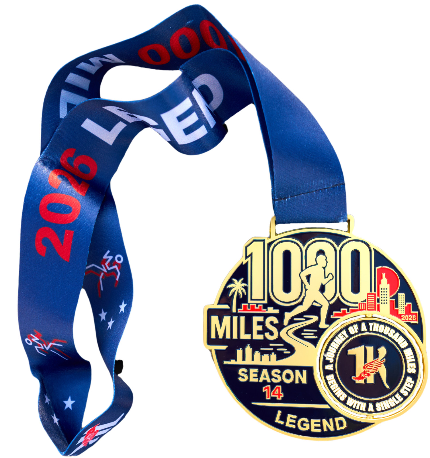 2026 ‚RUN 1000 MILES CHALLENGE‘ FINISHERS SPINNER MEDAL RUNNING 1K RUN CLUB