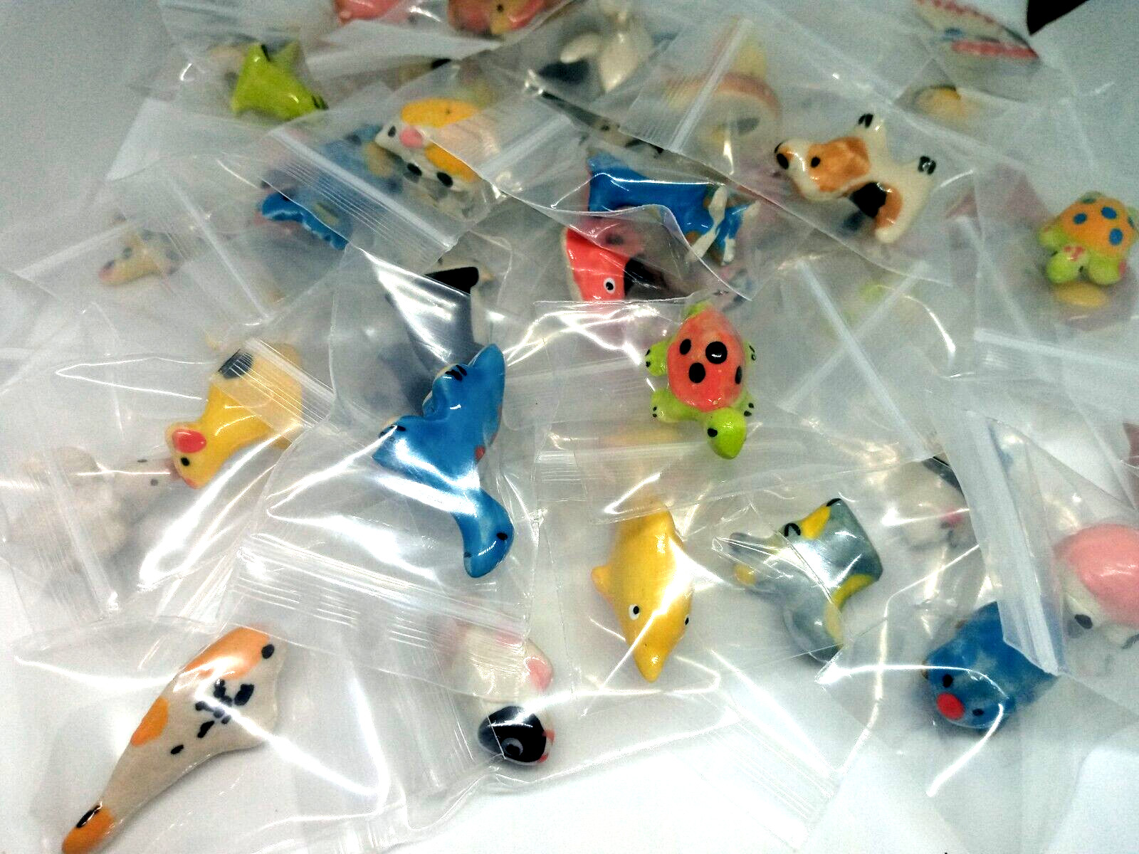 Miniature Dollhouse Ceramic Animals Hand Panted Statue Collectibles Lot 50 Pcs/F