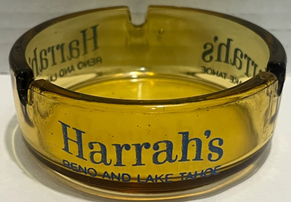 Lot 8 Vintage Glass Advertising Ashtrays MGM Harrah’s Hotels Restaurants Winston