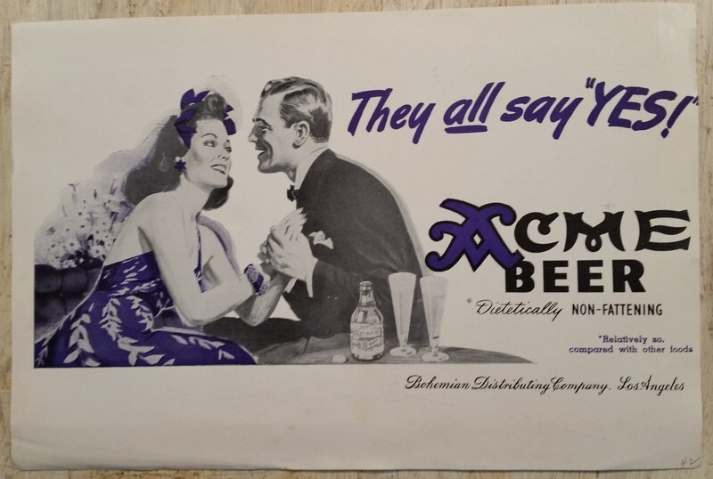 Vintage c1942 Acme Beer Advertising „They All Say Yes“ Magazine Ad