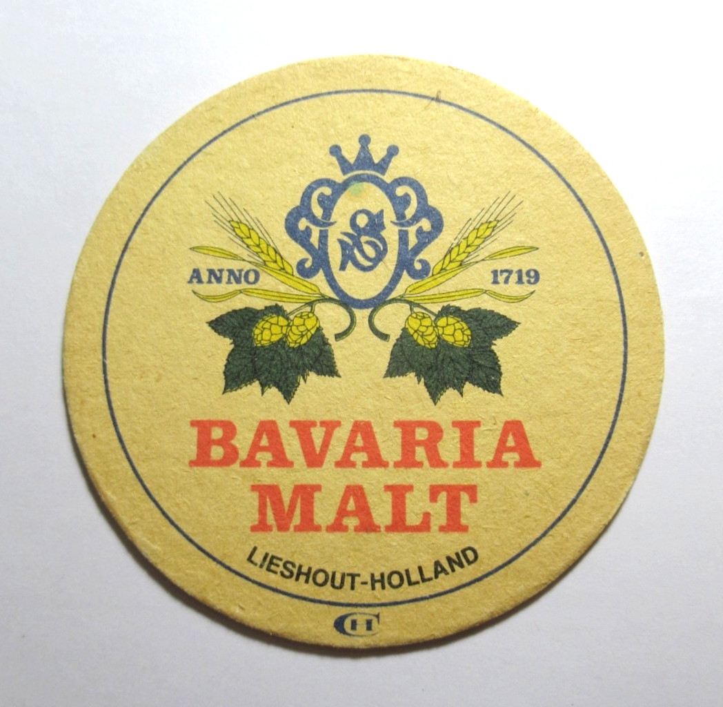 Vintage Beer Coaster Bavaria Malt Lieshout Holland Brewery Round Mat Netherlands