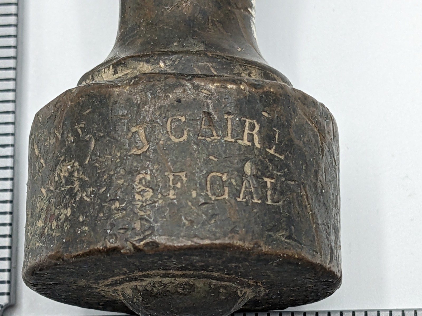 ½‑Lb Bronze Specific Gravity Weight – J. Cairl SF CAL – Vintage Foundry Tool