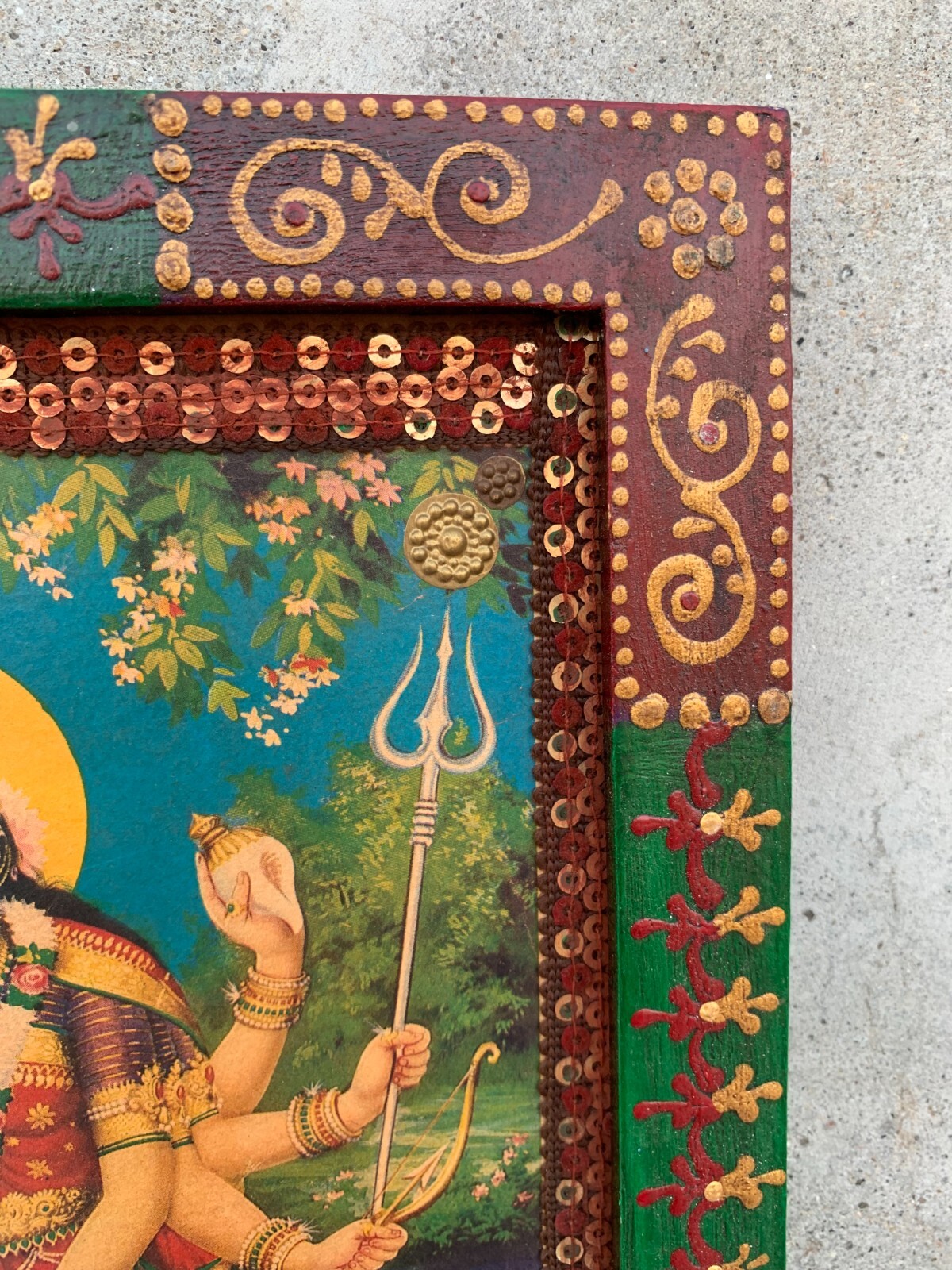 Durga Mata Photo Frame, Ambe Mata Photo Frame,Indian Hindu Deity Photo-8.5×11.5″