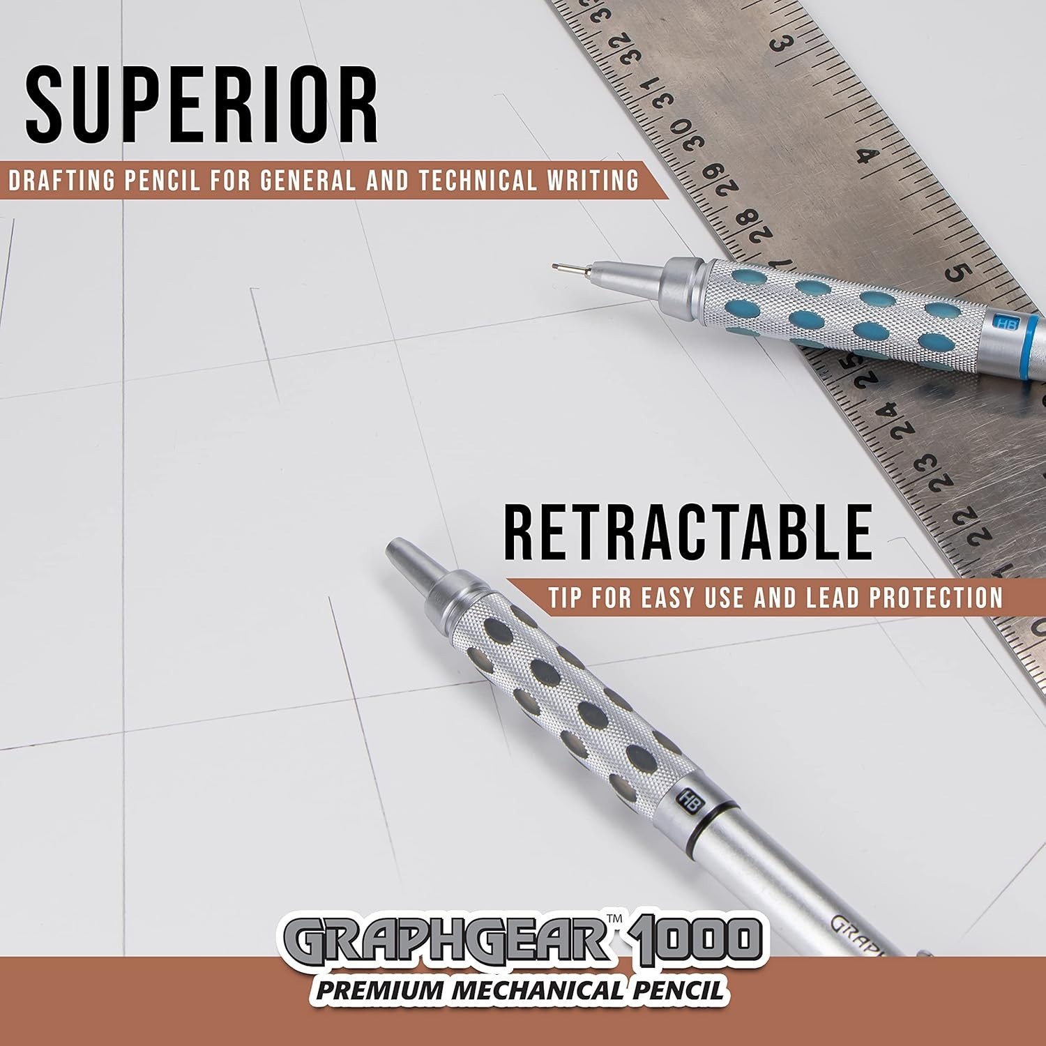 GraphGear 1000 0.3mm Automatic Drafting Pencil – Precision & Comfort in Black