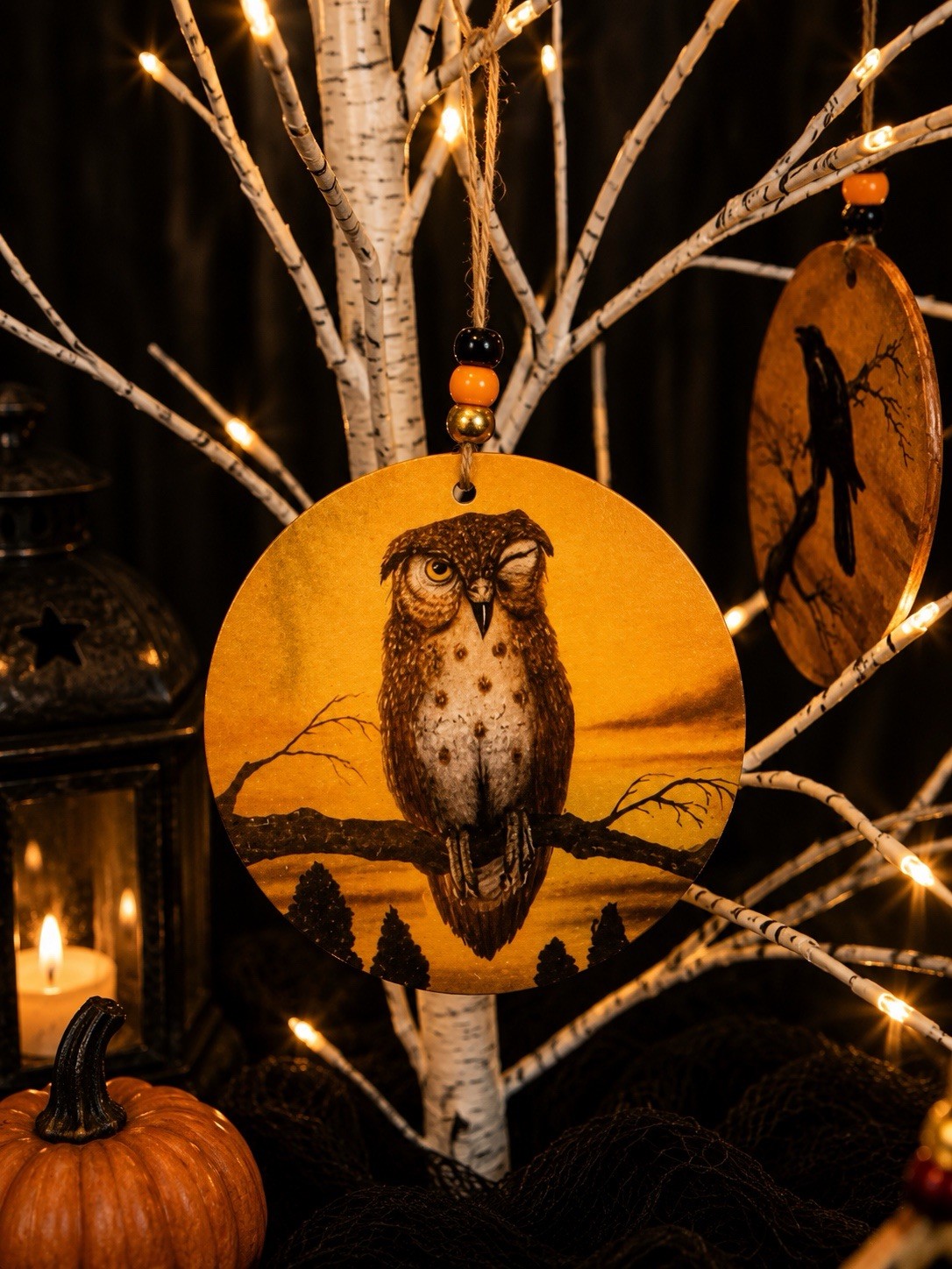 Bonnie Barrett Boardwalk Originals Hand Signed Halloween Tree Ornaments! 10 Set!