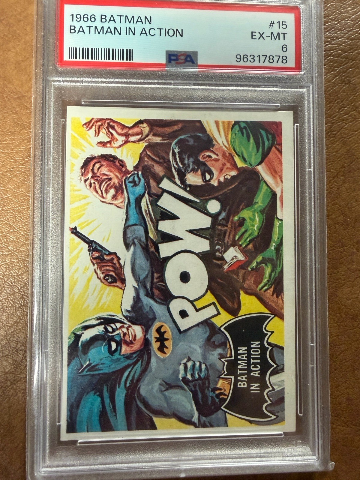 1966 Topps Batman Black Bat #15 Batman In Action PSA 6