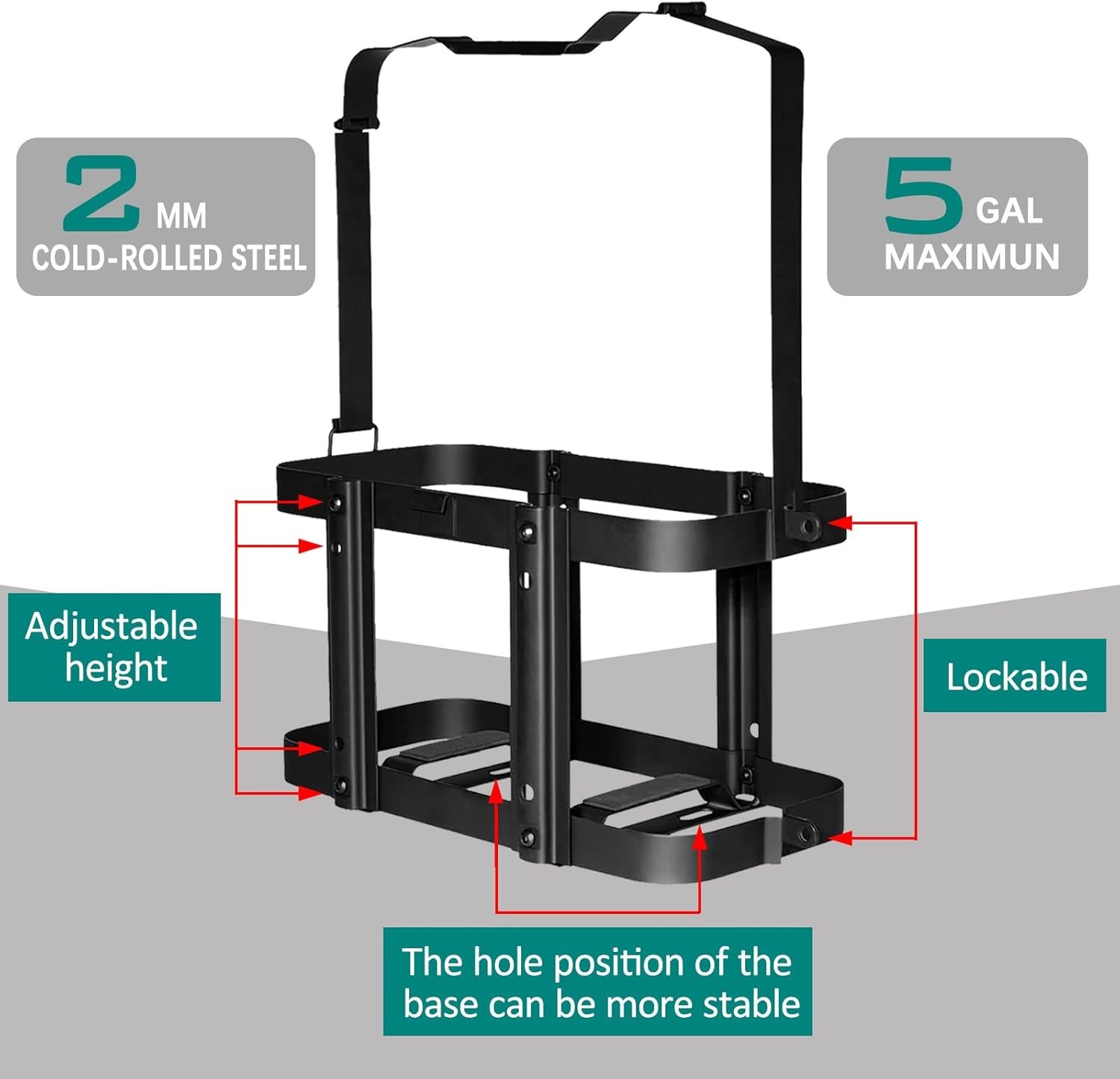 Water Jerry Can Holder & Mount Bracket/truck bed Set (5 Gallon/20L) – Reinforced