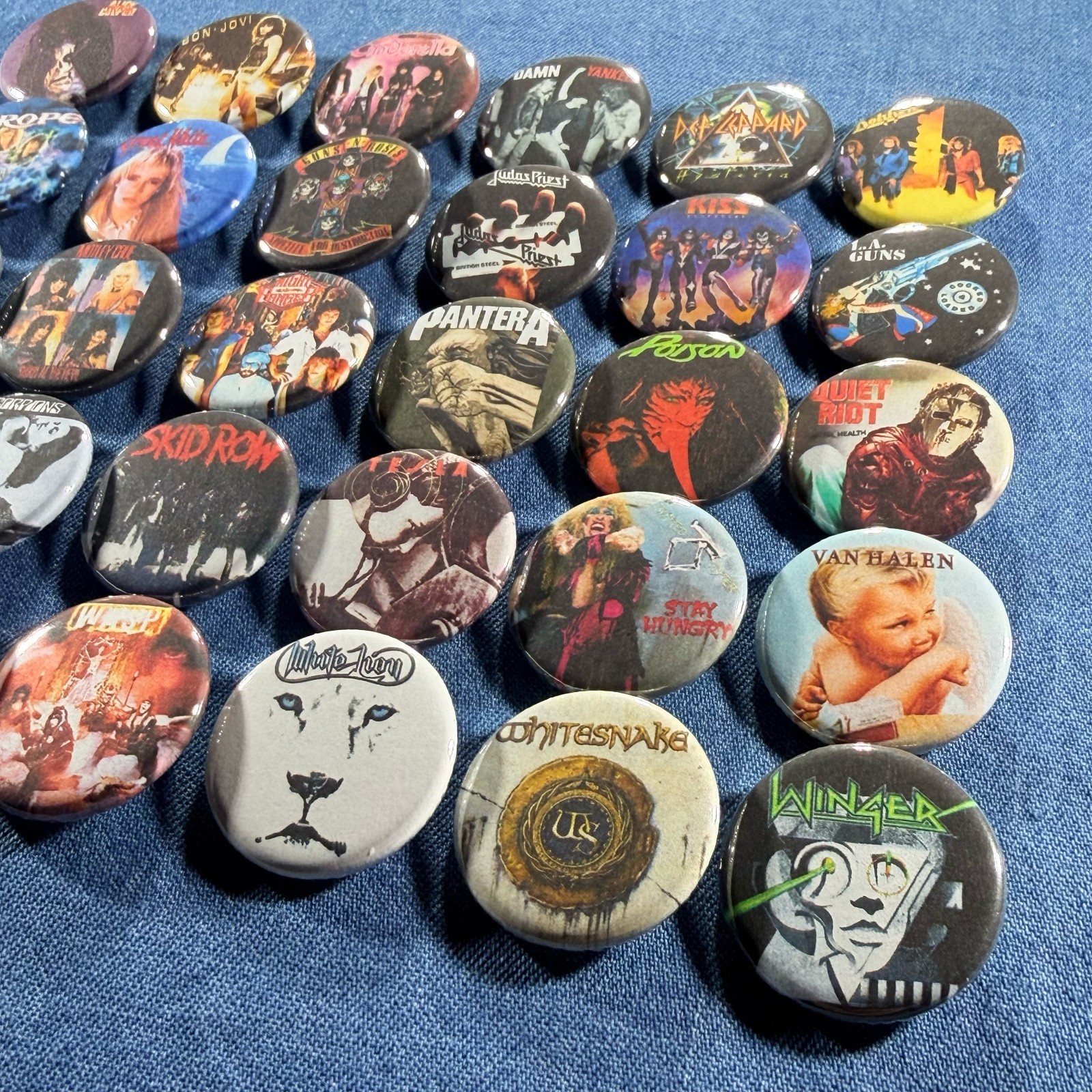 80’s Hair Band 80’s Metal 80’s Rock Band Music Pinback Buttons Retro Pins 1″ New