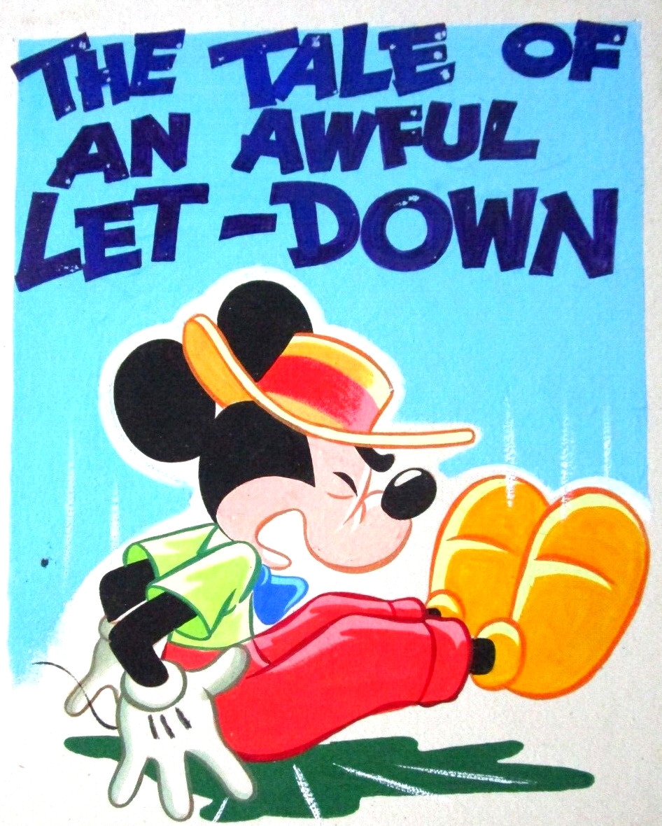 MICKEY MOUSE 1950’s hat WALT DISNEY ORIGINAL drawing cel PAINTING for BOOK COVER