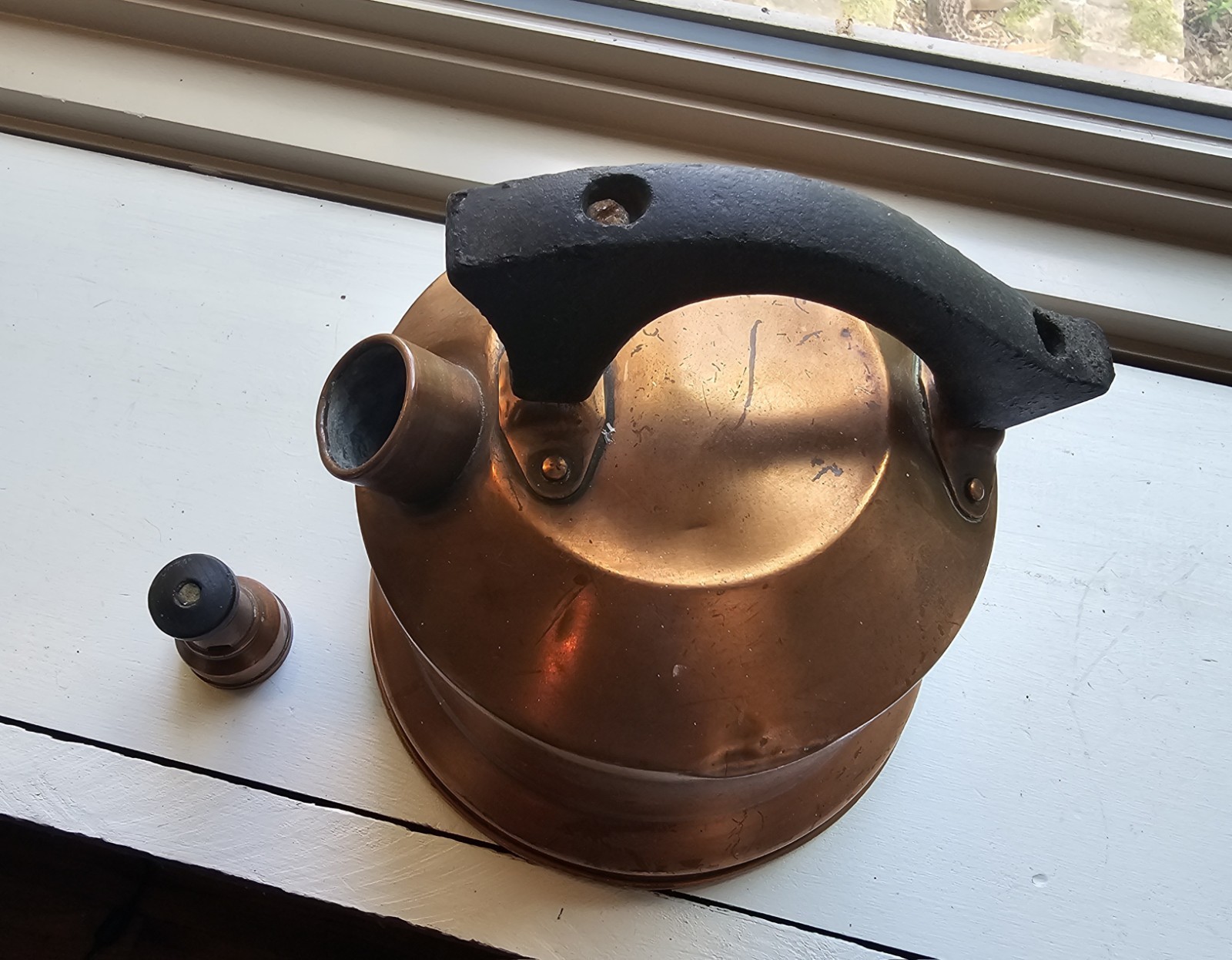 Solid Copper Tea Kettle Antique 8×8 Spout Included Beautiful Design