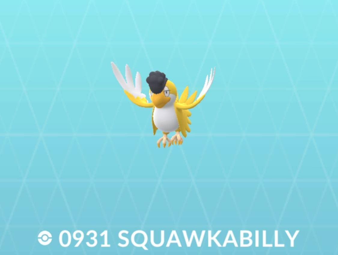 Squawkabilly Yellow White Green Blue Plumage – Pokemon Go