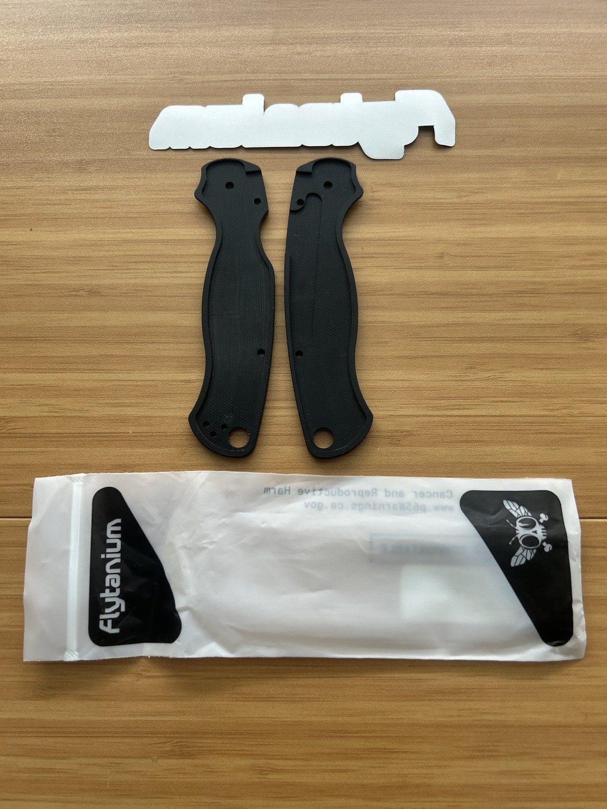 Spyderco PM2 Flytanium Handle Scales Lotus Pitch Black G10 FLY-1376PB