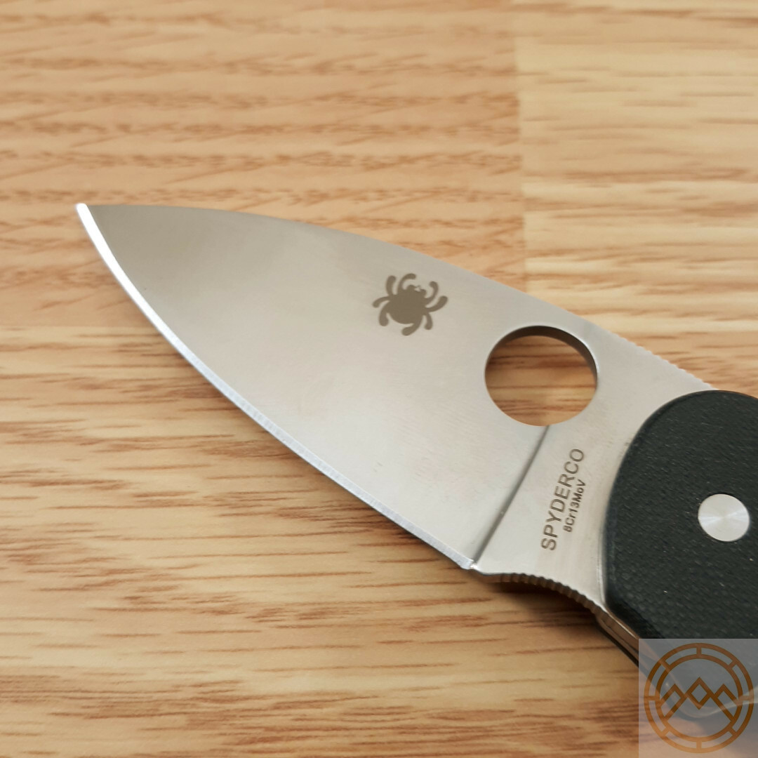 Spyderco Efficient Folding Knife 3″ 8Cr13MoV Steel Drop Blade Black G10 Handle