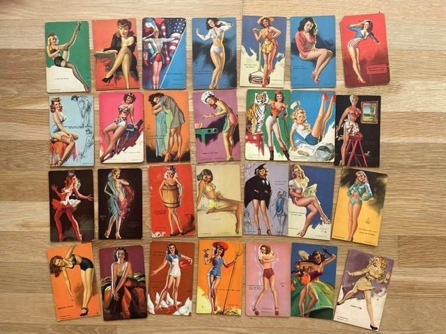 1945 Mutoscope Artist Pin-Up Girls (W424-2b) – Lot of 42, partial set
