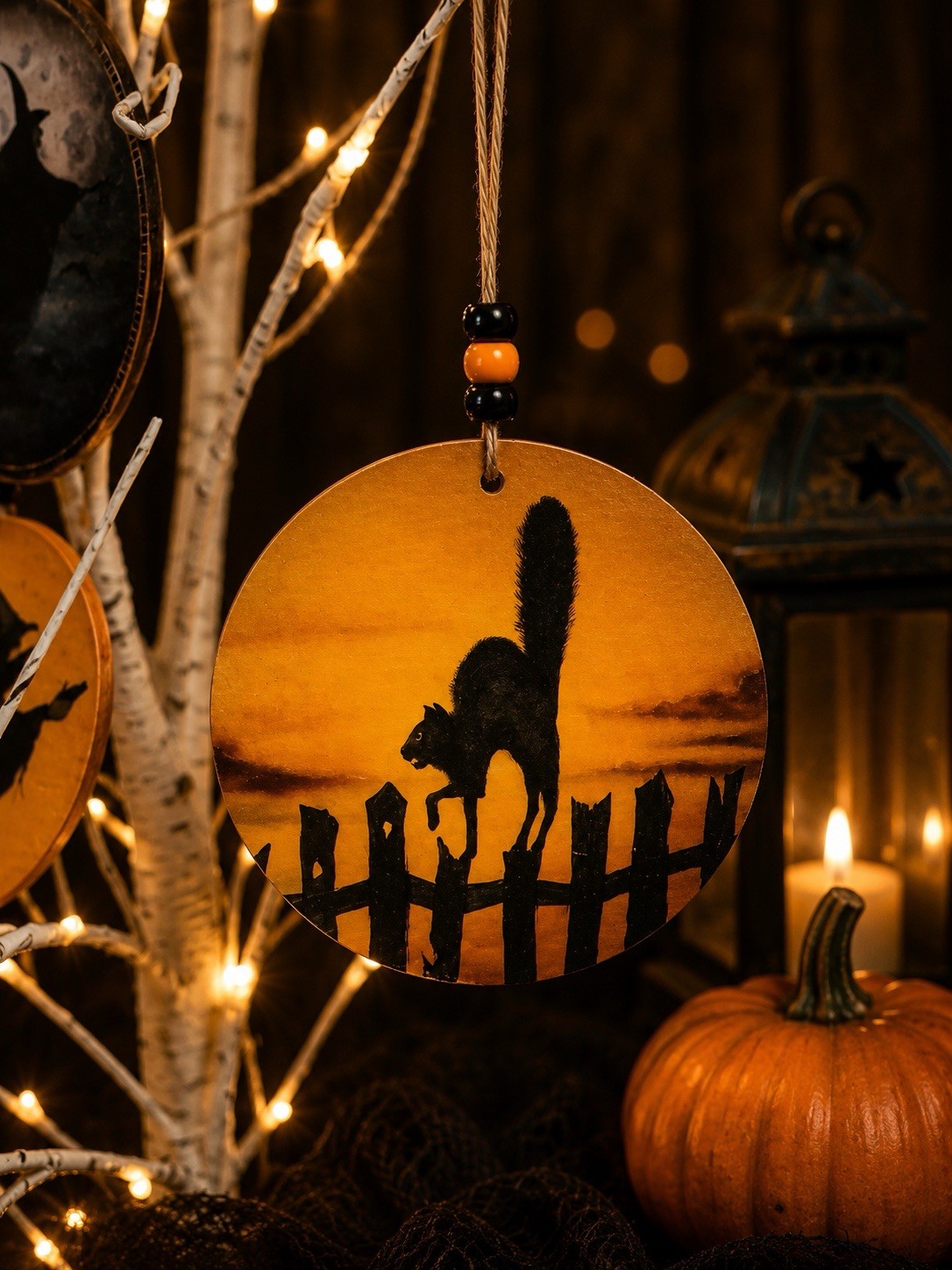 Bonnie Barrett Boardwalk Originals Hand Signed Halloween Tree Ornaments! 10 Set!