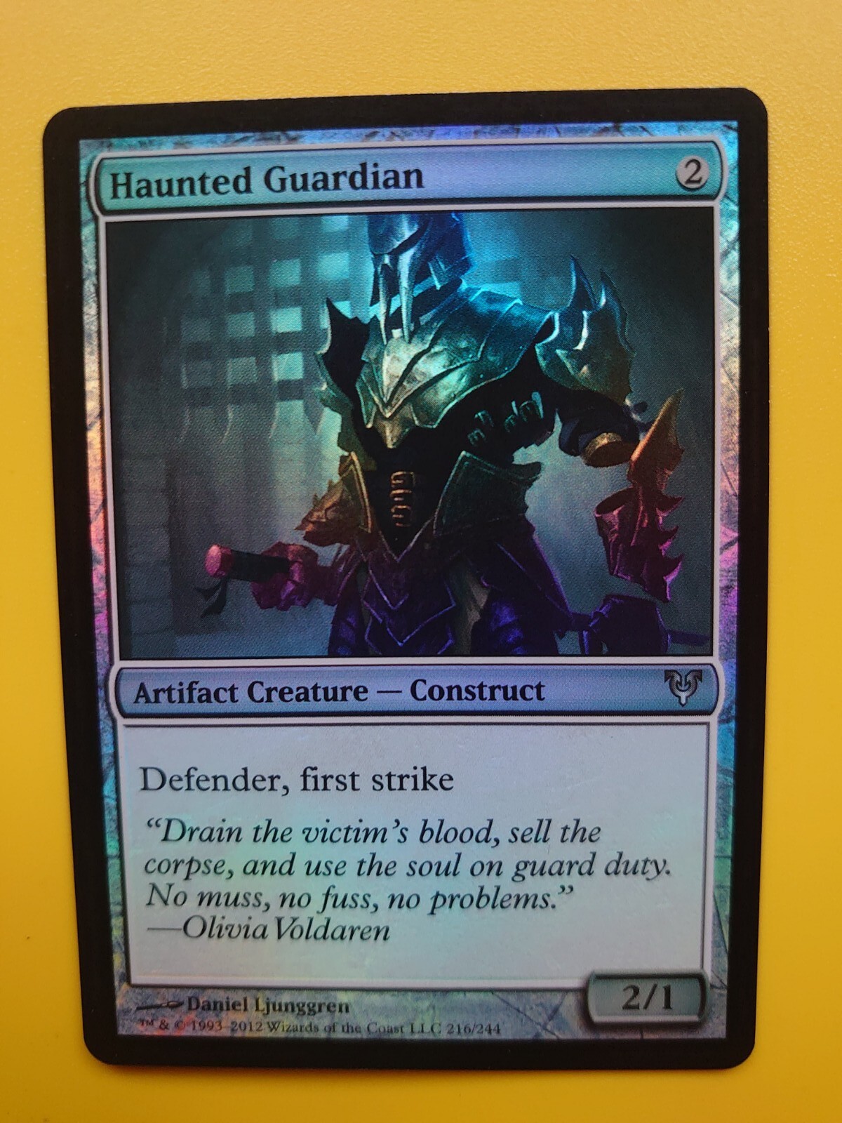 MTG Card. Haunted Guardian Avacyn Restored FOIL Artifact as pictures
