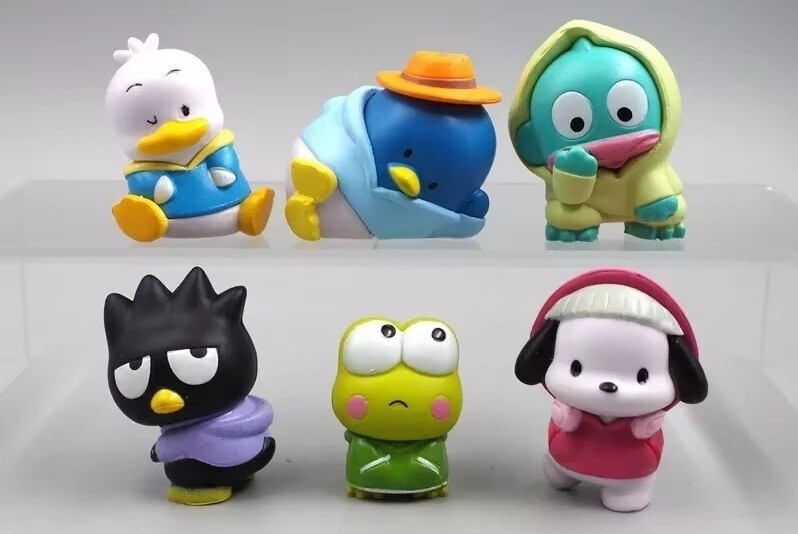 6pc BADBADTZ-MARU HANGYODON PVC Cake Toppers Mini Figures 2 inches tall.