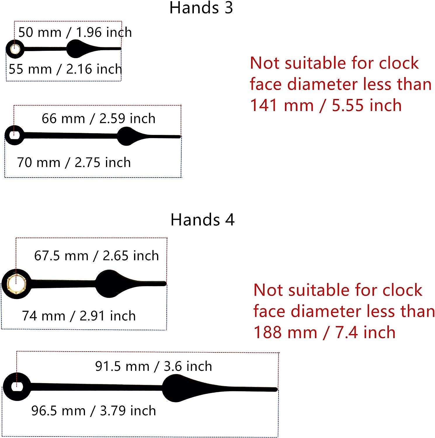 TIKROUND Include Hands Quartz DIY 12888 Wall Clock Movement Mechanism Battery Op