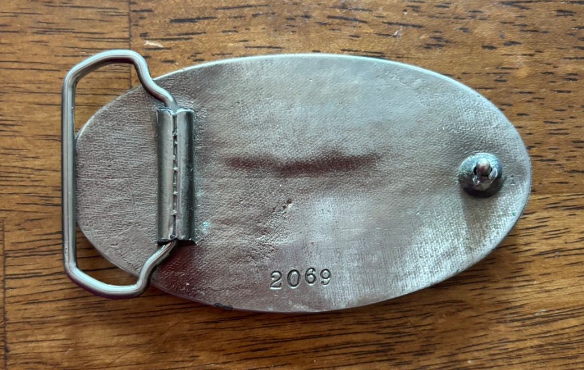 VINTAGE AUSTIN NICHOLS WILD TURKEY BELT BUCKLE 101 BOURBON WHISKEY BERGAMOT