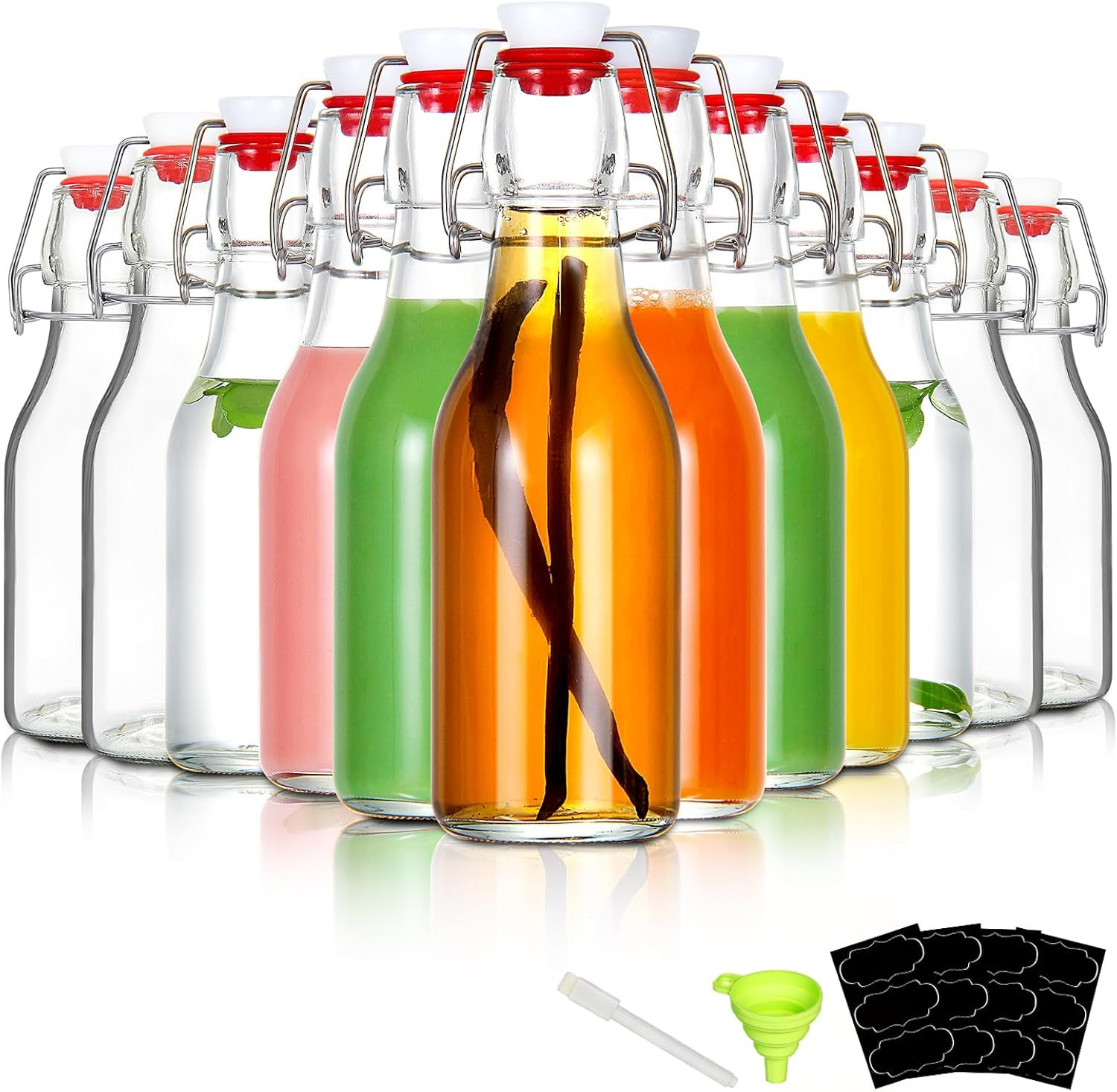 12 Pack Swing Top Glass Bottles 8Oz Flip Top Glass Bottles for Home