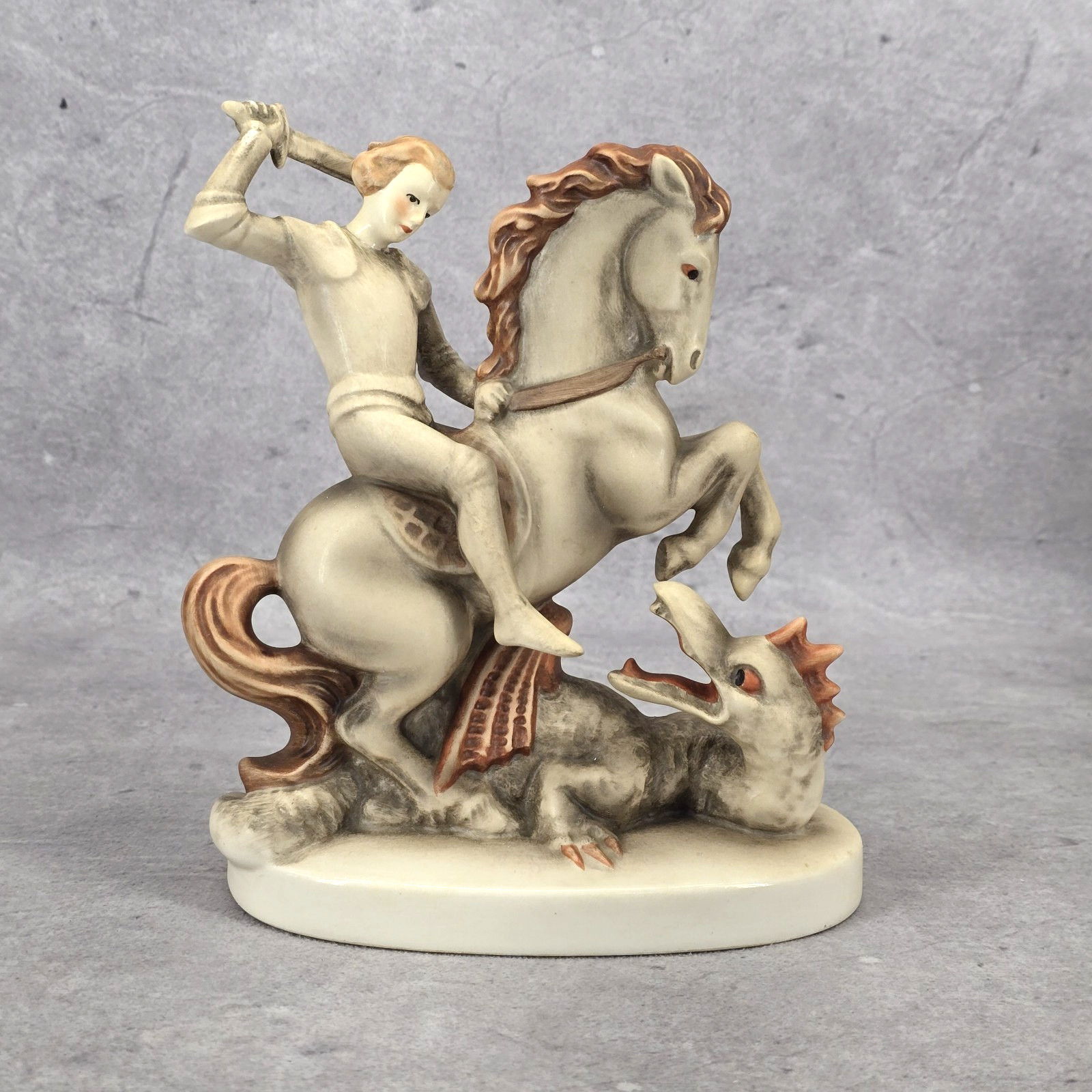 Rare Hummel Figurine Saint George Slaying Dragon 55 Goebel 1990 1999 TMK 7
