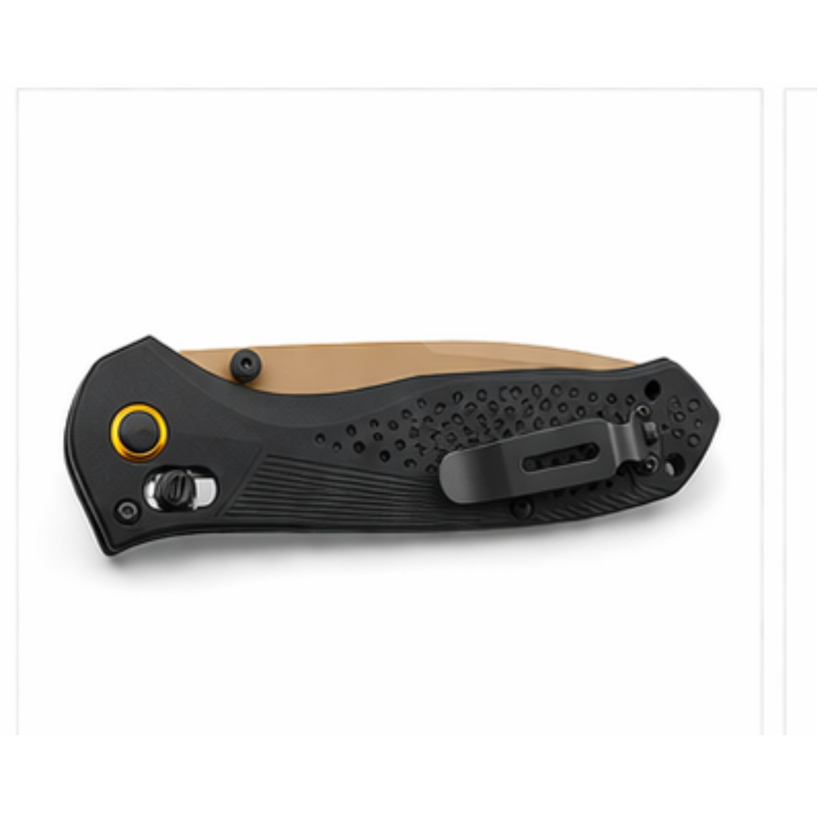 Benchmade 710 Folding Pocket Knife Black Handle Bronze Blade EDC
