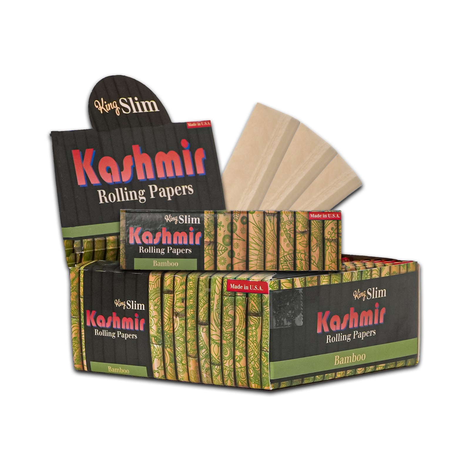 Rolling Papers Bamboo Slim King Size Full Box 50 Booklets 32 Leaves By Kashmir